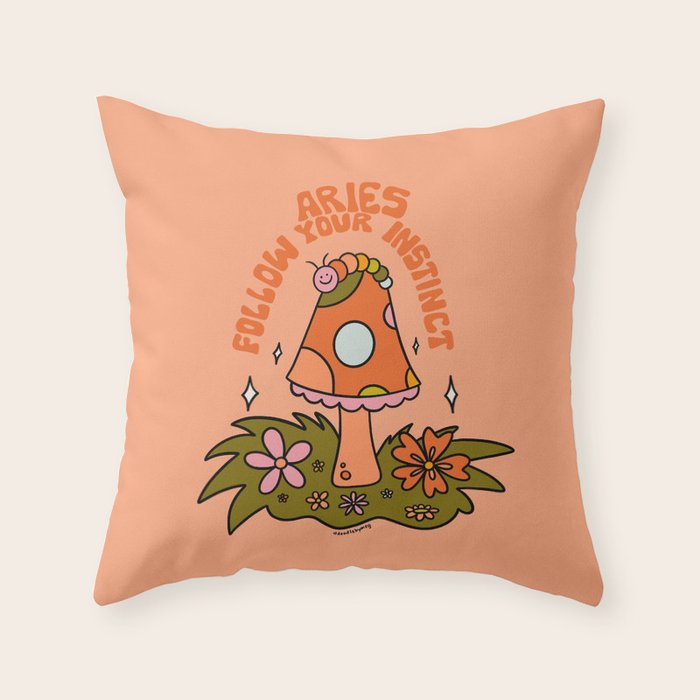 Aries Caterpillar Throw Pillow Gallery Image 6