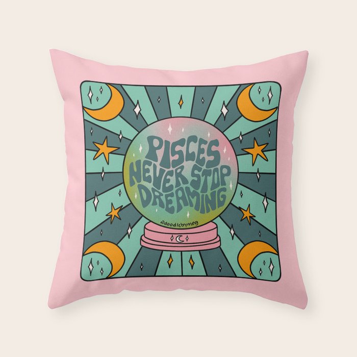 Pisces Crystal Ball Throw Pillow Gallery Image 6