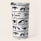 Anime eye cartoon comic art pattern Travel Mug Gallery Image 3