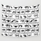 Anime eye cartoon comic art pattern Wall Tapestry Gallery Image 4