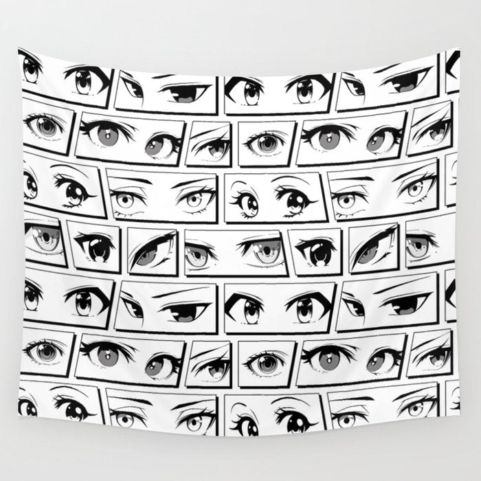 Anime eye cartoon comic art pattern Wall Tapestry Gallery Image 4