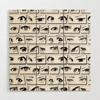 Anime eye cartoon comic art pattern Wood Wall Art Gallery Image 1