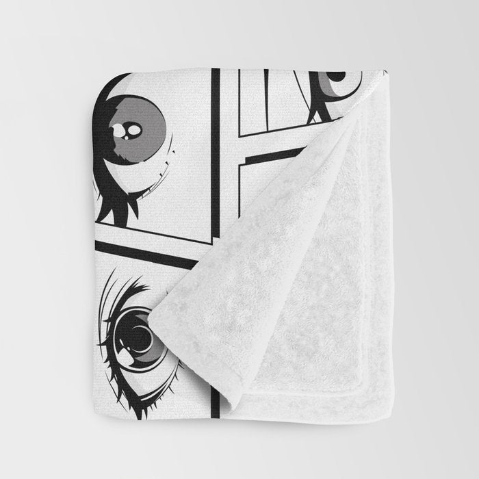 Anime eye cartoon comic art pattern Throw Blanket Gallery Image 3