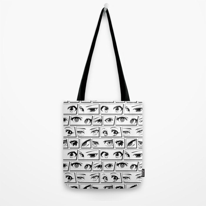 Anime eye cartoon comic art pattern Tote Bag Gallery Image 2