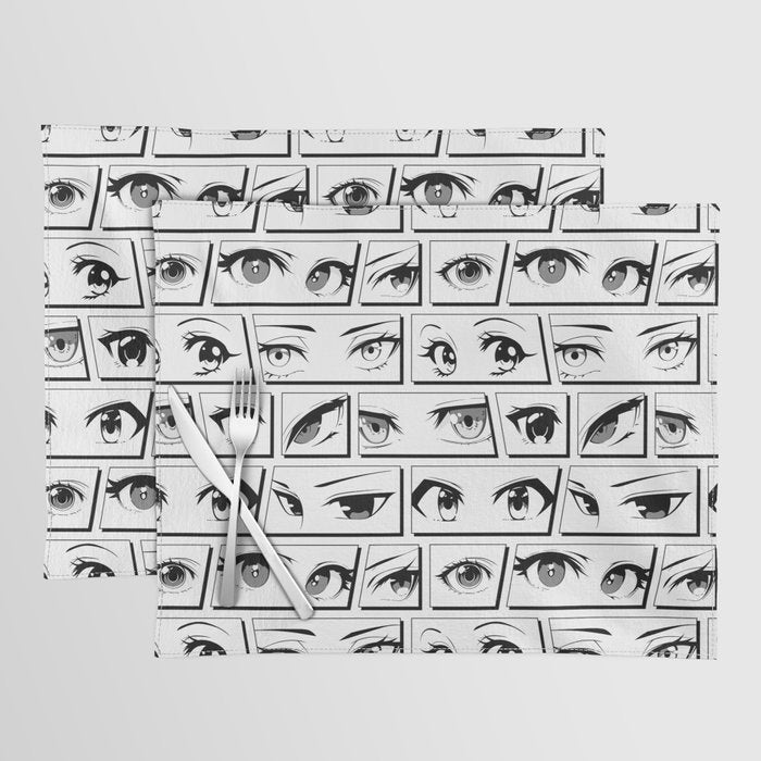 Anime eye cartoon comic art pattern Placemat Gallery Image 1