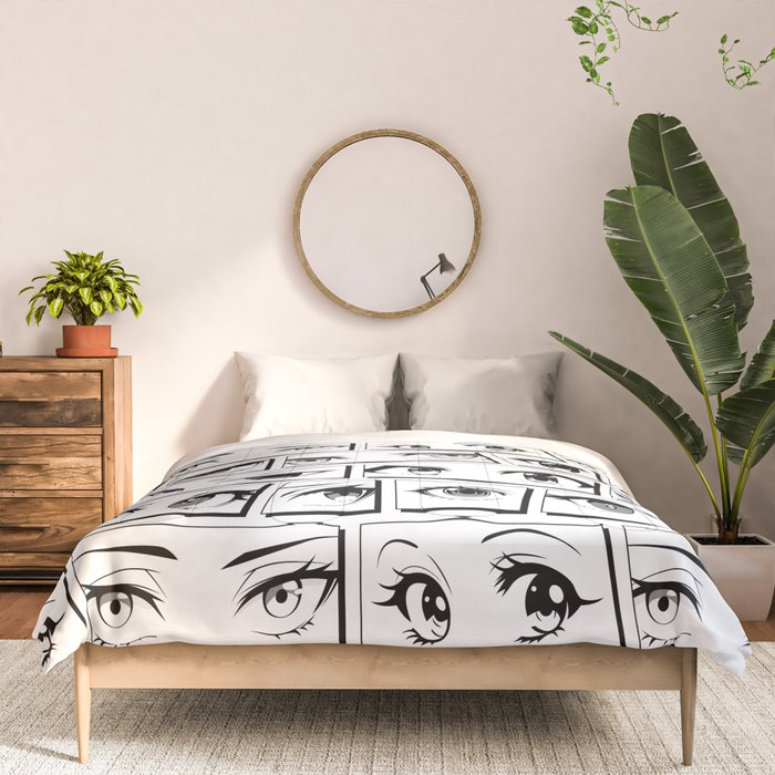 Anime eye cartoon comic art pattern Comforter Gallery Image 3