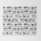Anime eye cartoon comic art pattern Throw Blanket Gallery Image 2