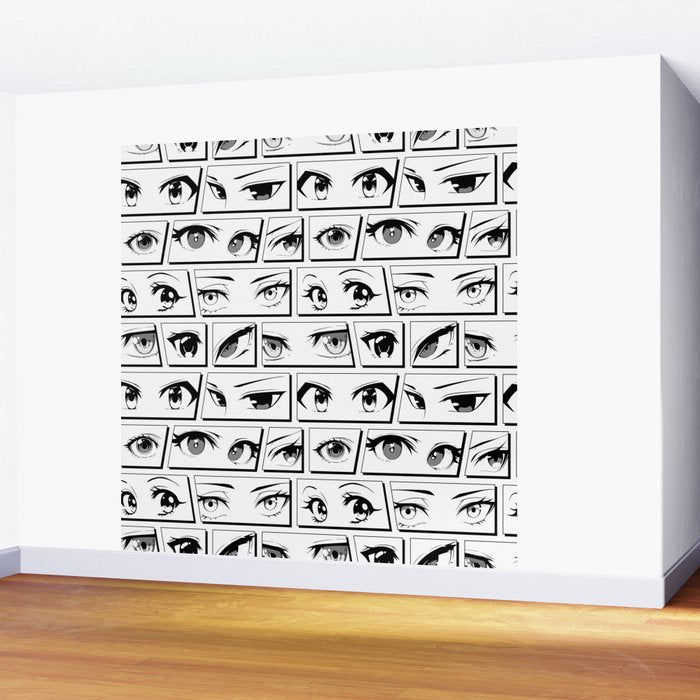 Anime eye cartoon comic art pattern Wall Mural Gallery Image 2