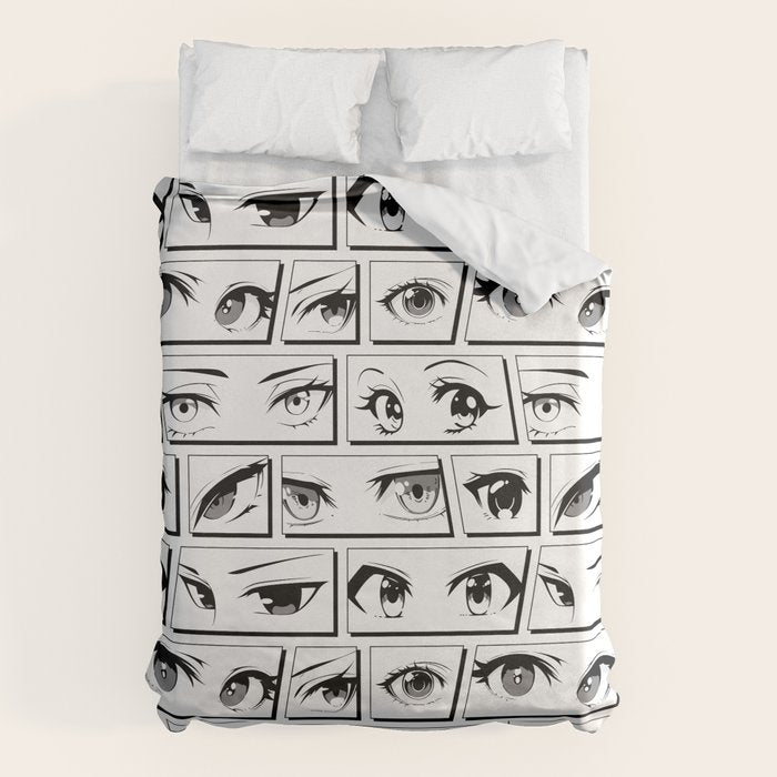 Anime eye cartoon comic art pattern Duvet Cover Gallery Image 6