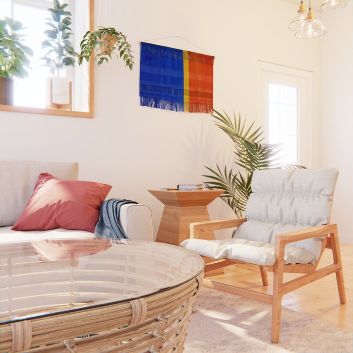 Wide Awake Blue Yellow And Orange Colorfield  Wall Hanging Gallery Image 2