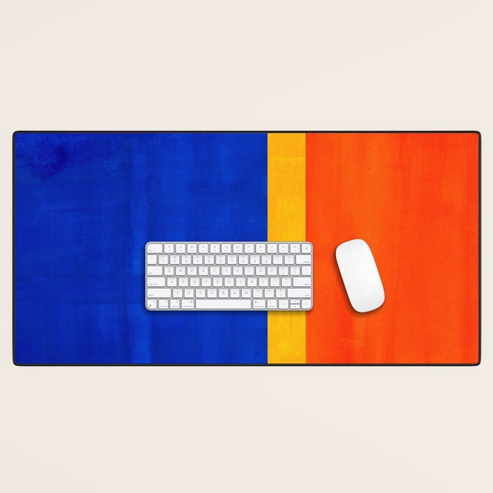 Wide Awake Blue Yellow And Orange Colorfield  Desk Mat Gallery Image 1
