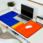 Wide Awake Blue Yellow And Orange Colorfield  Desk Mat Gallery Image 2