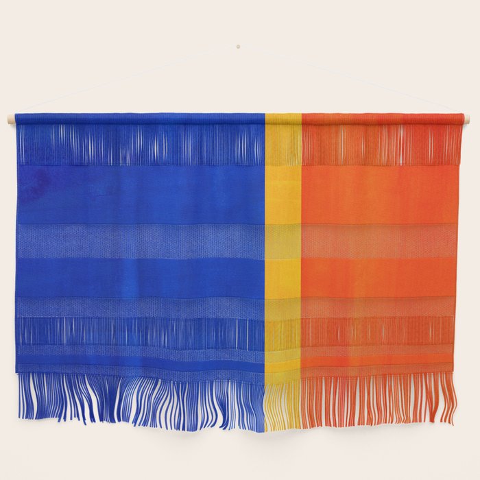 Wide Awake Blue Yellow And Orange Colorfield  Wall Hanging Gallery Image 1