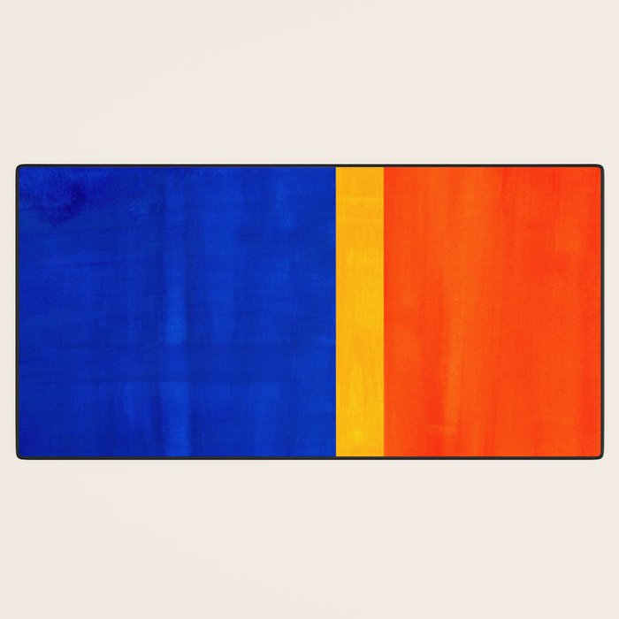 Wide Awake Blue Yellow And Orange Colorfield  Desk Mat Gallery Image 3