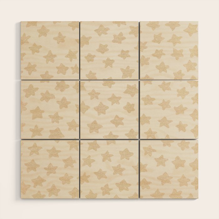 Gold Stars Pattern Wood Wall Art Gallery Image 1