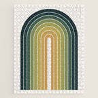 Gradient Arch XXVI Green Tones Mid Century Modern Rainbow Jigsaw Puzzle Gallery Image 1