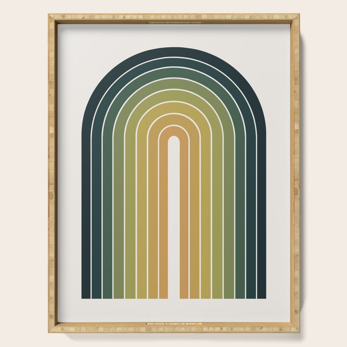 Gradient Arch XXVI Green Tones Mid Century Modern Rainbow Serving Tray Gallery Image 1