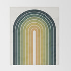 Gradient Arch XXVI Green Tones Mid Century Modern Rainbow Throw Blanket Gallery Image 2