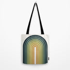 Gradient Arch XXVI Green Tones Mid Century Modern Rainbow Tote Bag Gallery Image 2