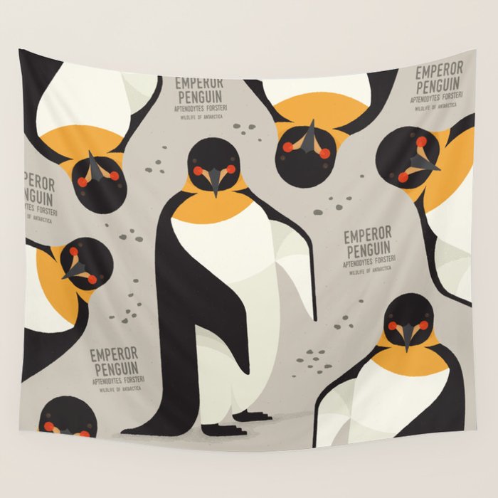 Emperor Penguin, Wildlife of Antarctica Wall Tapestry Gallery Image 4