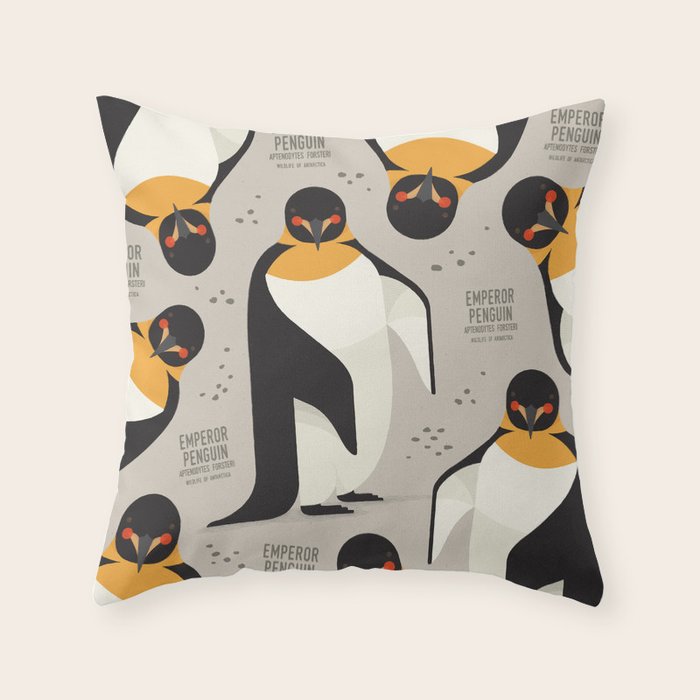 Emperor Penguin, Wildlife of Antarctica Throw Pillow Gallery Image 1