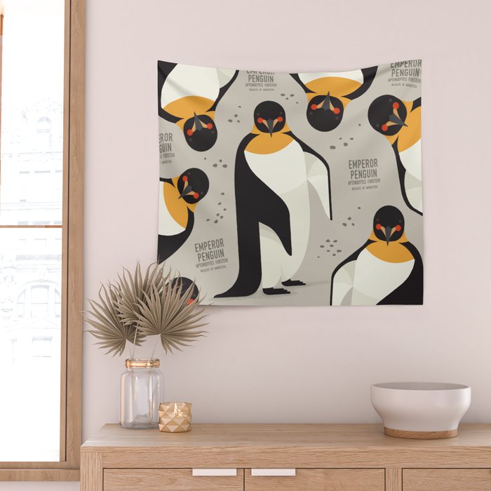Emperor Penguin, Wildlife of Antarctica Wall Tapestry Gallery Image 2