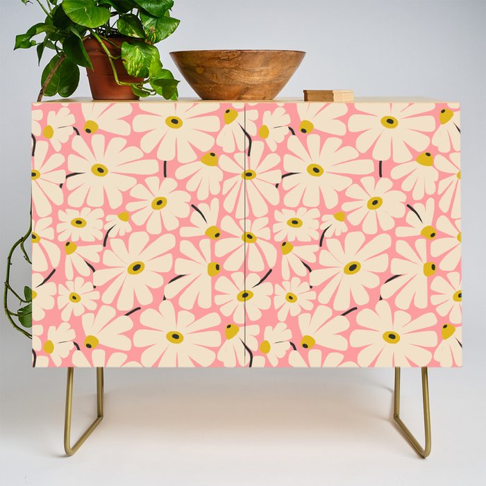 Daisy fresh 2 - pink Credenza Gallery Image 1