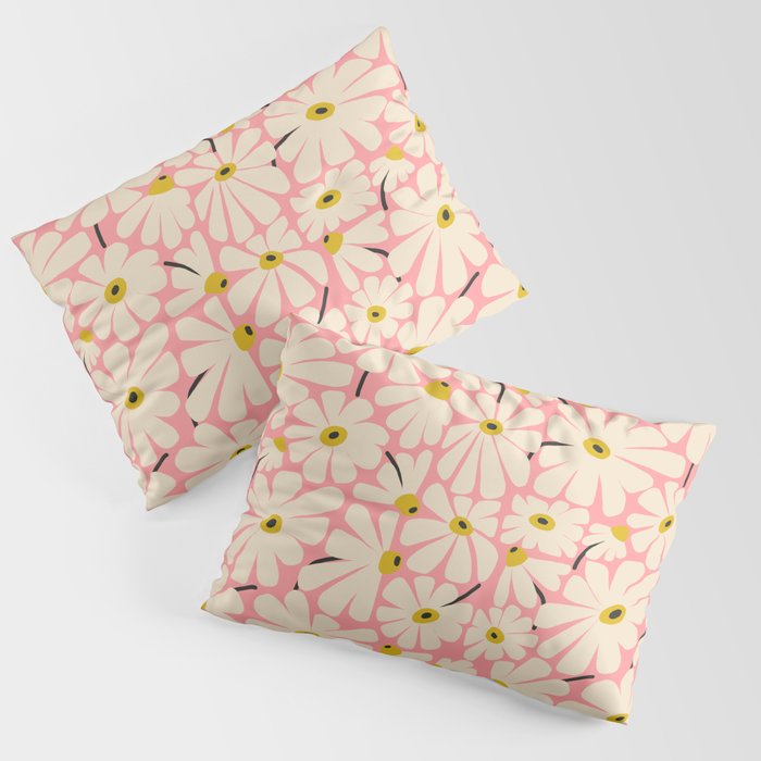 Daisy fresh 2 - pink Pillow Sham Gallery Image 3