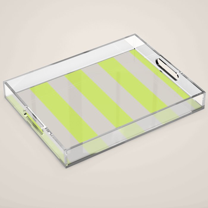 Lime and Chiffon Stripes Acrylic Tray Gallery Image 1