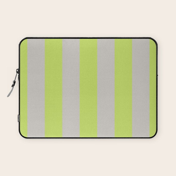 Lime and Chiffon Stripes Laptop Sleeve Gallery Image 1