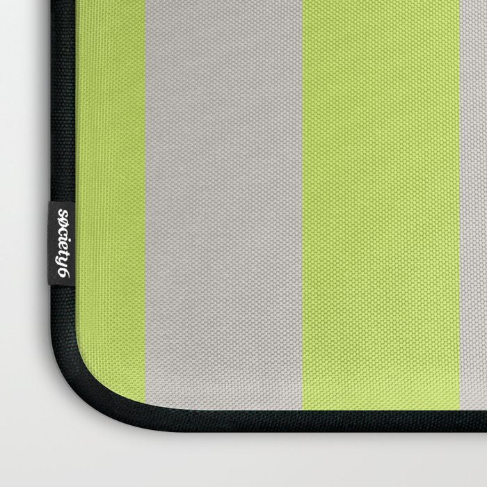 Lime and Chiffon Stripes Laptop Sleeve Gallery Image 3