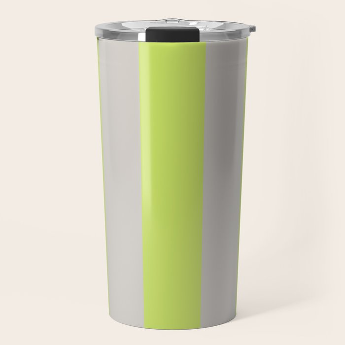 Lime and Chiffon Stripes Travel Mug Gallery Image 1