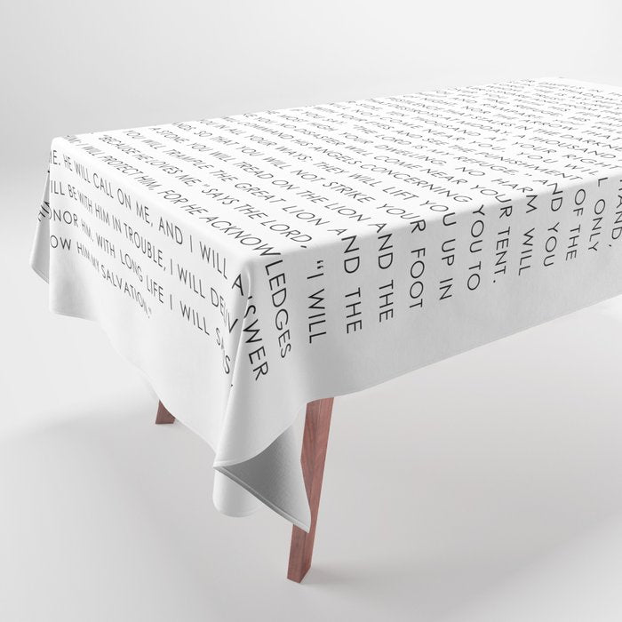 Psalm 91 Whoever dwells in the shelter of the Most High Tablecloth Gallery Image 1