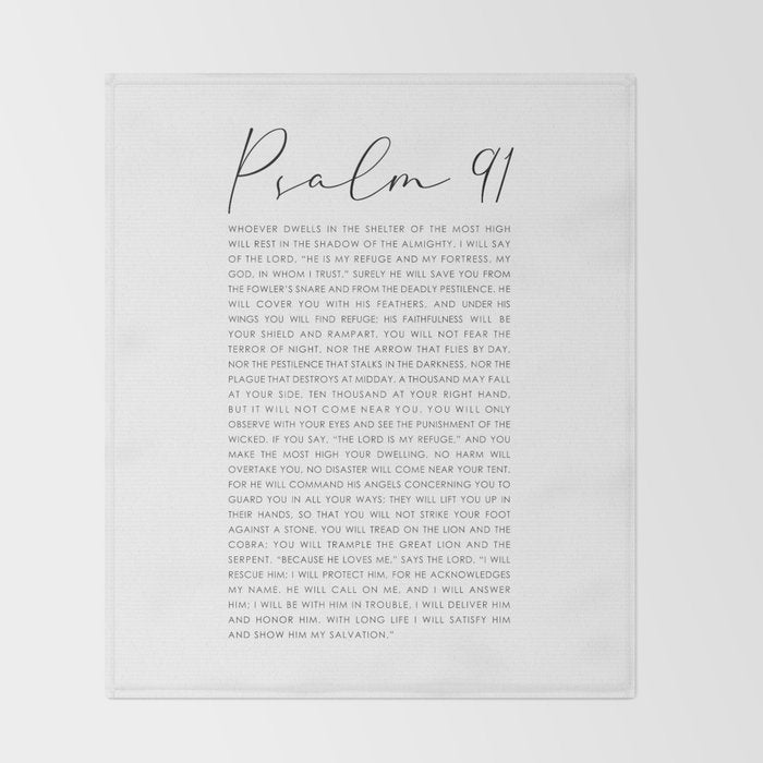 Psalm 91 Whoever dwells in the shelter of the Most High Throw Blanket Gallery Image 2