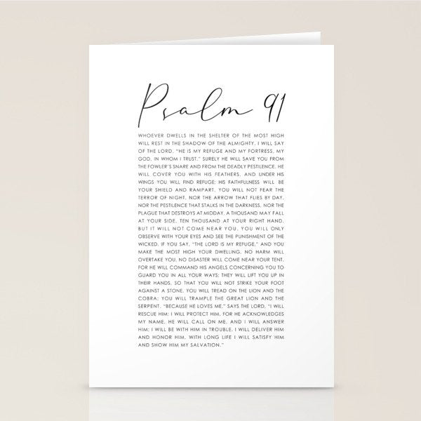 Psalm 91 Whoever dwells in the shelter of the Most High Stationery Card Gallery Image 1