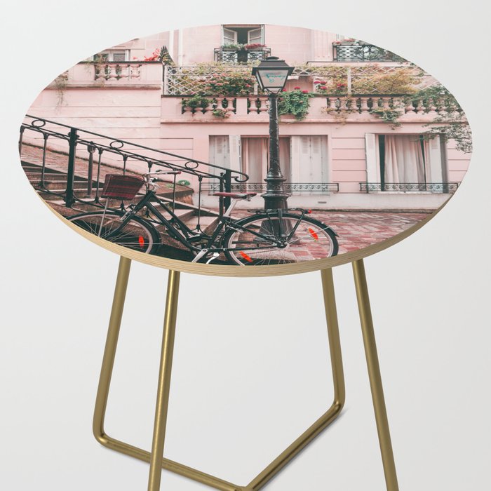 Bike in Paris Pink City Photography  Side Table Gallery Image 2