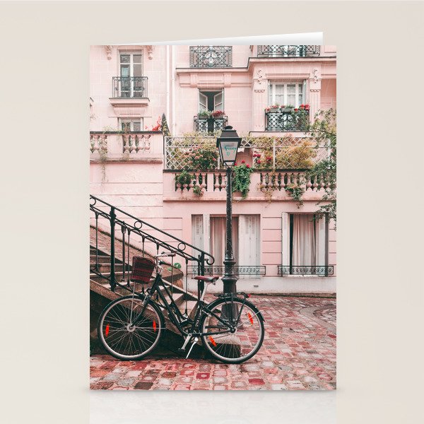 Bike in Paris Pink City Photography  Stationery Card Gallery Image 2