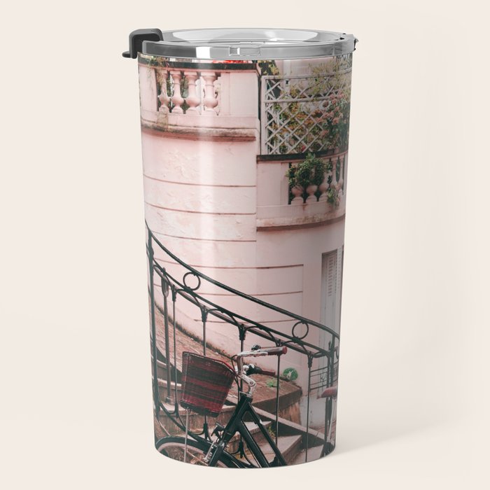 Bike in Paris Pink City Photography  Travel Mug Gallery Image 3