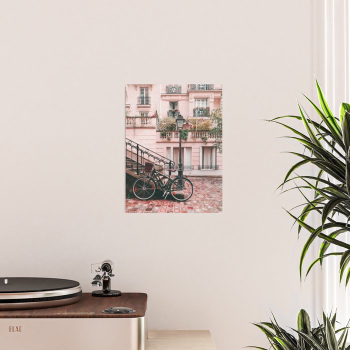 Bike in Paris Pink City Photography  Poster Gallery Image 2