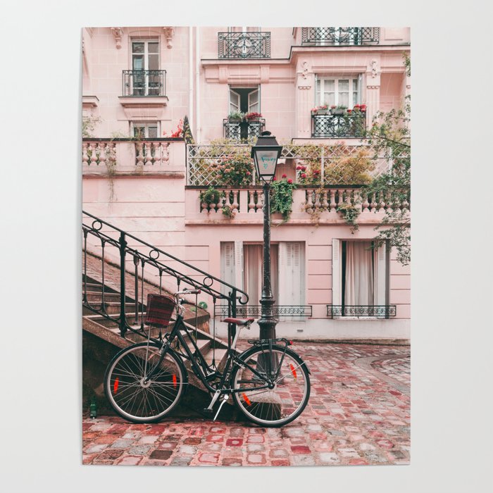 Bike in Paris Pink City Photography  Poster Gallery Image 4