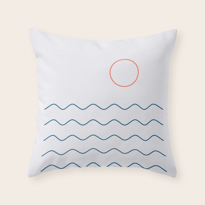 La Mer (Jour) Seascape Throw Pillow Gallery Image 6