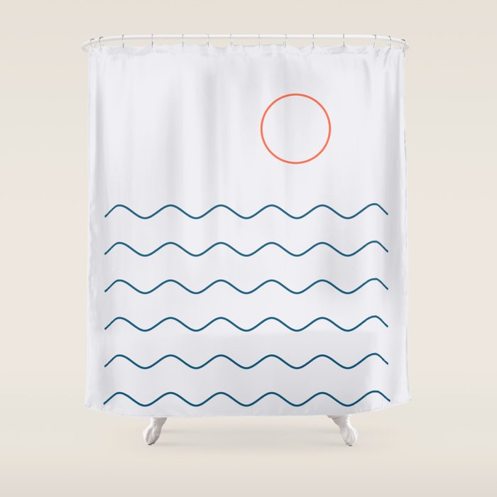 La Mer (Jour) Seascape Shower Curtain Gallery Image 1