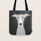 Cute Greyhound, Italian Greyhound or Whippet Cartoon Dog Tote Bag Gallery Image 1