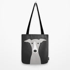 Cute Greyhound, Italian Greyhound or Whippet Cartoon Dog Tote Bag Gallery Image 2