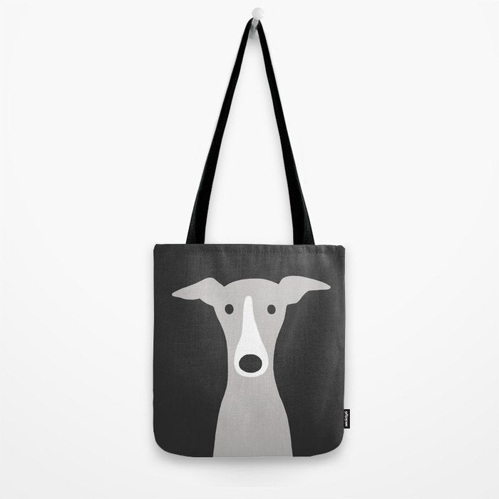 Cute Greyhound, Italian Greyhound or Whippet Cartoon Dog Tote Bag Gallery Image 2