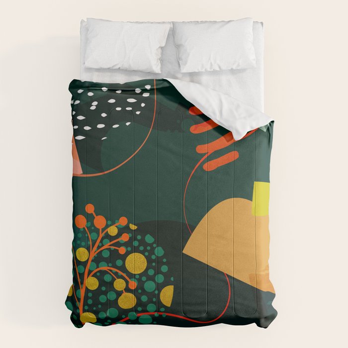 mid century garden shapes Comforter Gallery Image 6