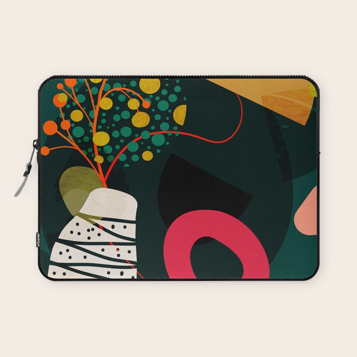 mid century garden shapes Laptop Sleeve Gallery Image 1