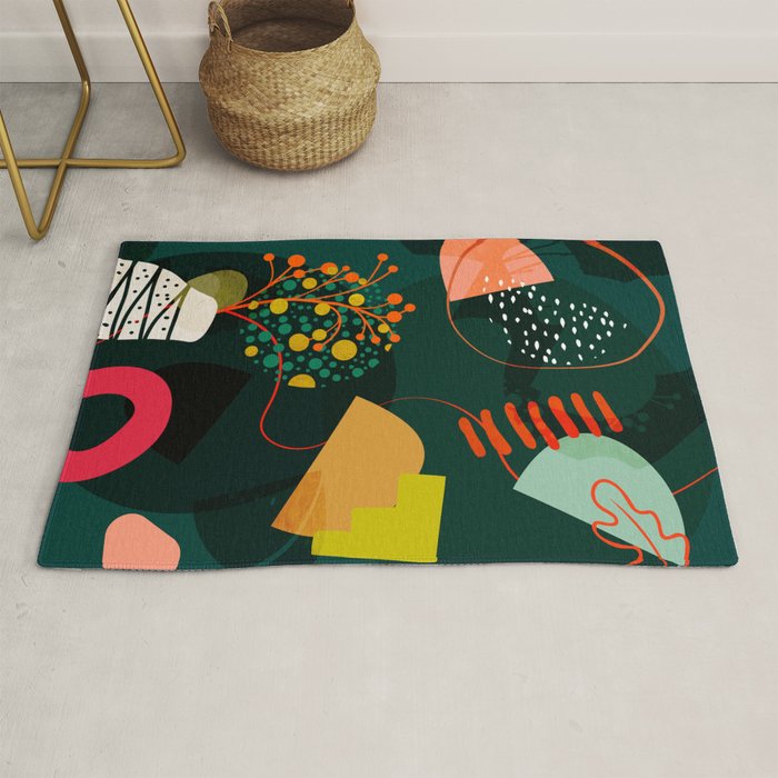 mid century garden shapes Rug Gallery Image 1