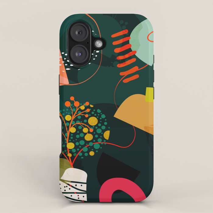 mid century garden shapes iPhone Case Gallery Image 1