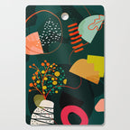 mid century garden shapes Cutting Board Gallery Image 1